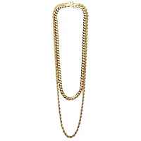 Multi-Pack Goldtone Curb Rope Chain Necklaces - 2 Pack