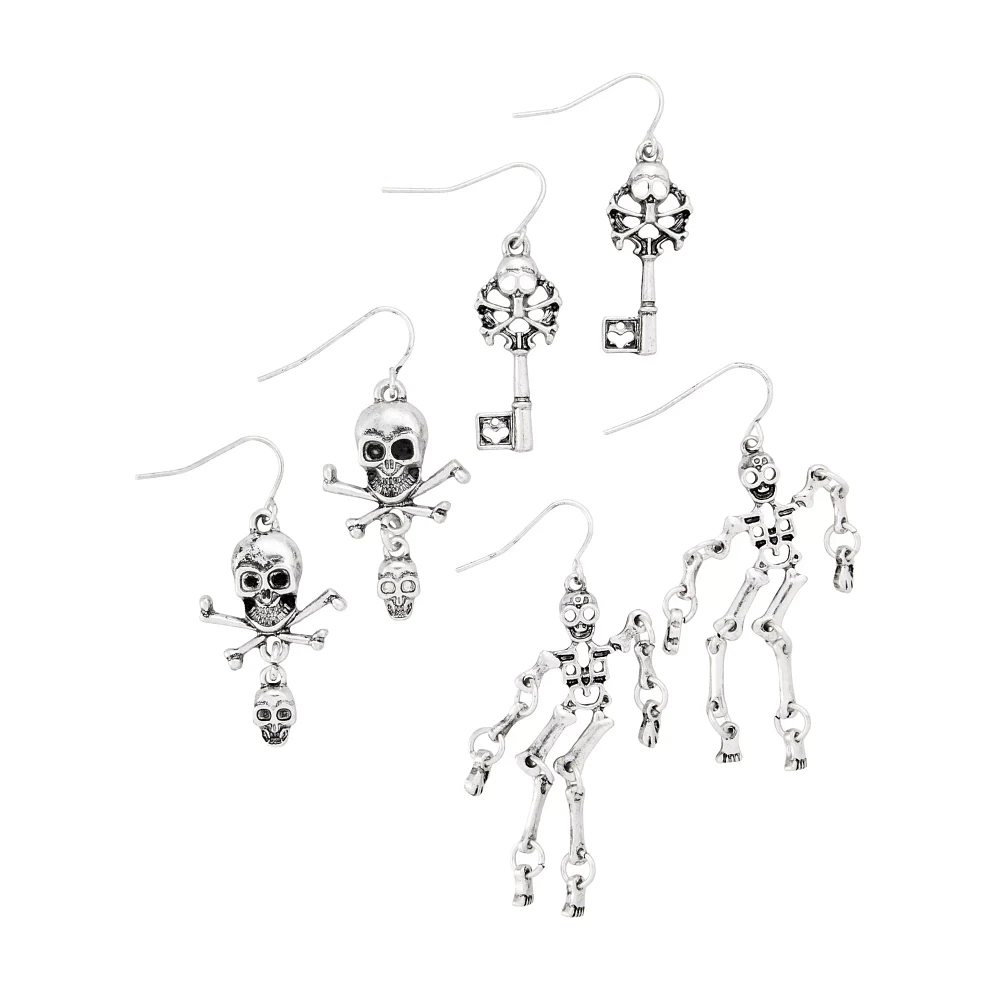 Multi-Pack Skeletal Dangle Earrings - 3 Pack