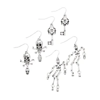 Multi-Pack Skeletal Dangle Earrings - 3 Pack