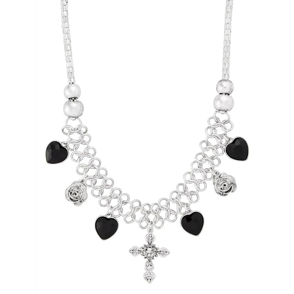 Cross Charm Choker Necklace
