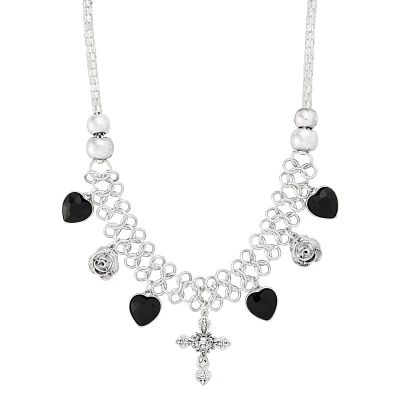Cross Charm Choker Necklace