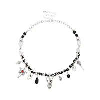 Gothic Beaded Charm Choker Necklace