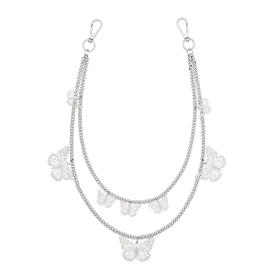 Double Row Butterfly Wallet Chain
