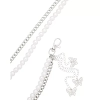 Double Row Pearl Butterfly Wallet Chain