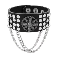 Skull Double Chain Cuff Bracelet