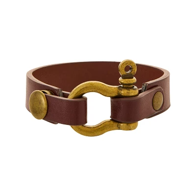 Brown and Goldtone Cuff Bracelet