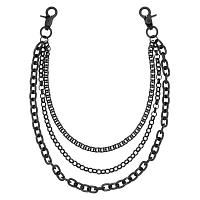 Black Triple Row Wallet Chain
