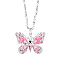 Pink Butterfly Chain Necklace