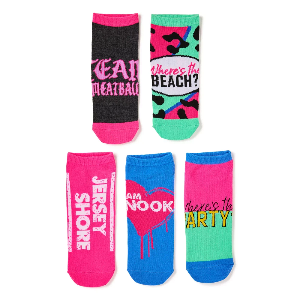 Multi-Pack Jersey Shore No Show Socks - 5 Pair
