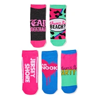 Multi-Pack Jersey Shore No Show Socks - 5 Pair