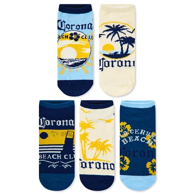 Multi-Pack Corona Beach Club No-Show Socks - 5 Pair