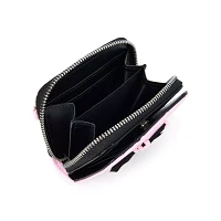 Pink and Black Playboy Lace-Up Zip Wallet