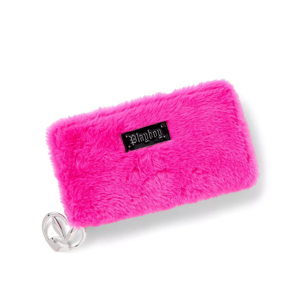 Pink Playboy Y2K Faux Fur Zip Wallet