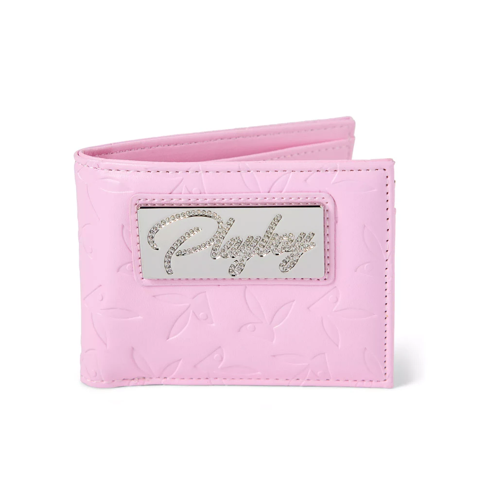 Pink Embossed Playboy Bunny Bifold Wallet