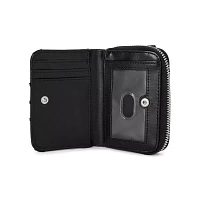Black and Silver Ring Zip Wallet
