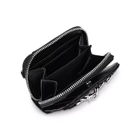 Black and Silver Ring Zip Wallet