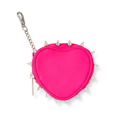 Pink Heart Spike Coin Pouch