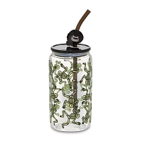 Glowing Skeletons Glass Cup with Straw - 16 oz.