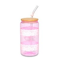 Playboy Lace Glass Cup with Straw
