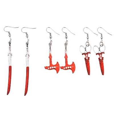 Multi-Pack Red Weaponry Dangle Earrings - 3 Pair
