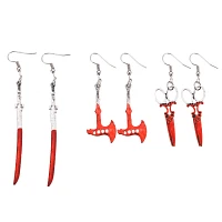 Multi-Pack Red Weaponry Dangle Earrings - 3 Pair
