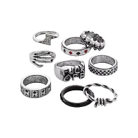 Multi-Pack Gothic Playing Card Statement Rings - 9 Pack