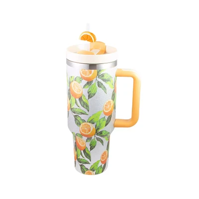 Orange Orchard Travel Tumbler with Straw - 40 oz.
