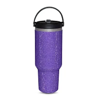 Purple Rhinestone Top Handle Travel Tumbler - 40 oz.