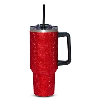 Red Bedazzled Tumbler with Straw - 40 oz.