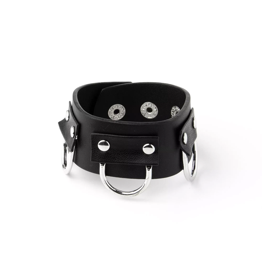 Black Leather Cuff Bracelet