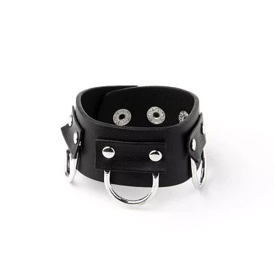 Black Leather Cuff Bracelet