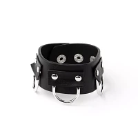 Black Leather Cuff Bracelet