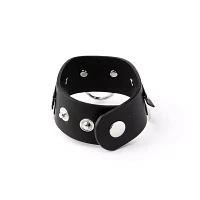 Black Leather Cuff Bracelet