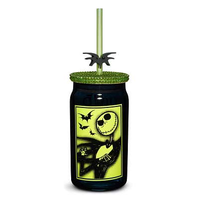 Your Worst Nightmare Rhinestone Glass with Straw 15 oz. - The Nightmare Before Christmas