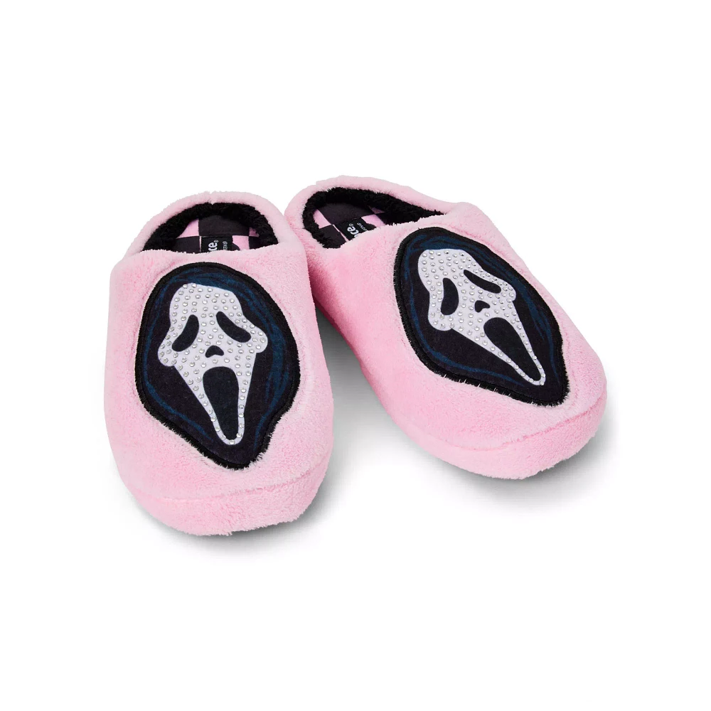 Rhinestone Ghost Face Slippers