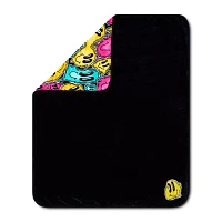 Trippy Smiley Face Reversible Fleece Blanket