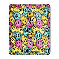 Trippy Smiley Face Reversible Fleece Blanket