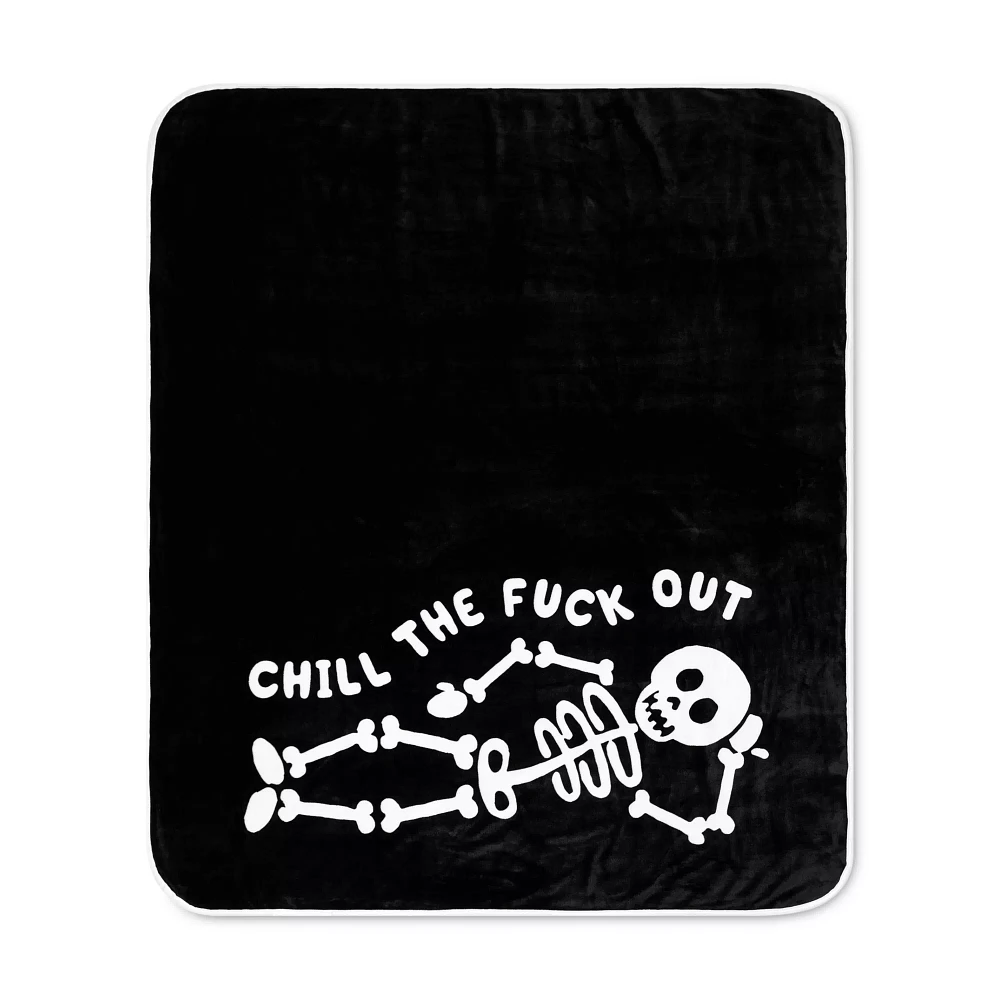 Chill Skeleton Reversible Fleece Blanket