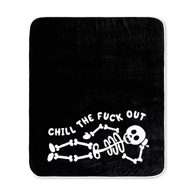 Chill Skeleton Reversible Fleece Blanket