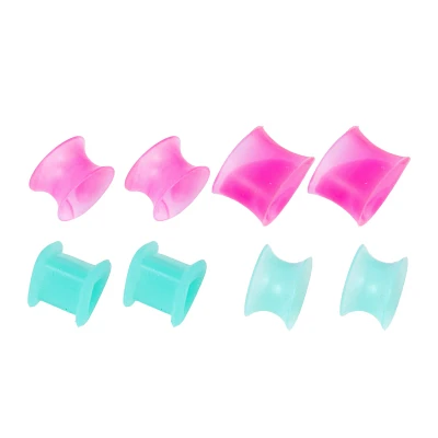 Multi-Pack Silicone Teardrop and Round Tunnels - 4 Pair