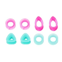 Multi-Pack Silicone Teardrop and Round Tunnels - 4 Pair