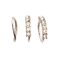 Multi-Pack CZ Hoop Nose Rings 3 Pack - 20 Gauge