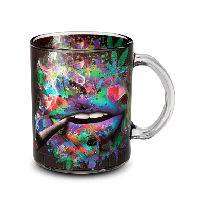 Trippy Lips Glass Coffee Mug - 15 oz.