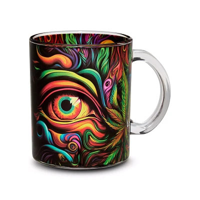 Trippy Eyes Glass Coffee Mug - 15 oz.
