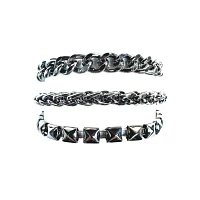 Multi-Pack Silvertone Chain Bracelets - 3 Pack