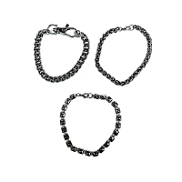 Multi-Pack Silvertone Chain Bracelets - 3 Pack