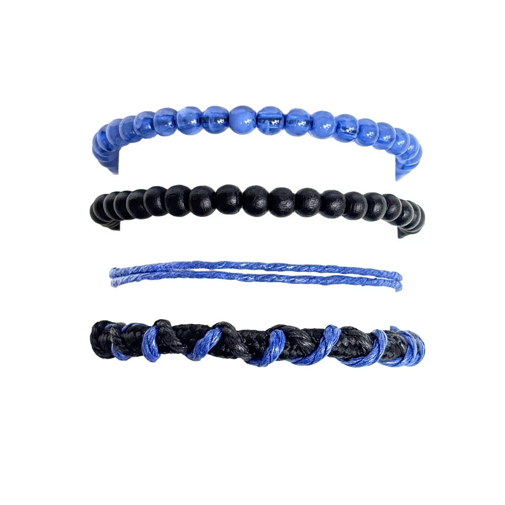 Multi-Pack Black and Cord and Beaded Bracelets