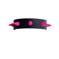 Black and Pink Spiked Leather Cuff Bracelet