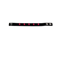 Black and Pink Spiked Leather Cuff Bracelet