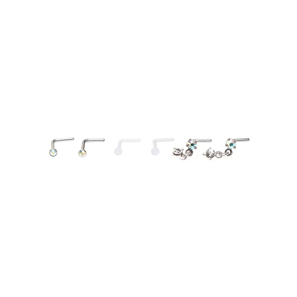 Multi-Pack Star Dangle L-Bend Nose Pins 6 Pack - 20 Gauge